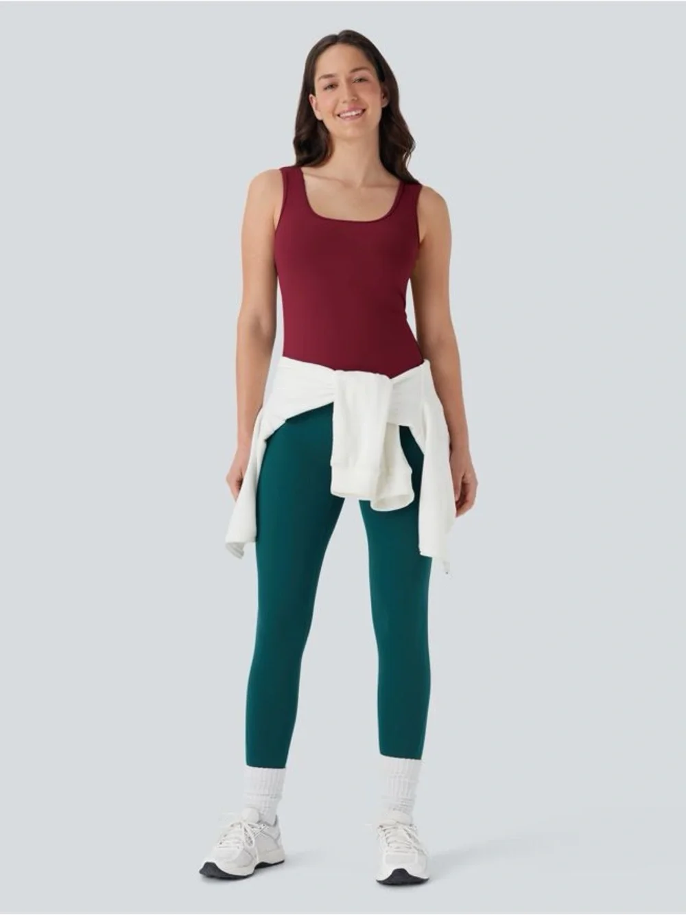 Halara U Neck Crossover Yoga Tank Top-Longer Length